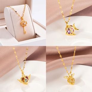 Trendy Sweet Sexy Gold Color Stainless Steel Necklaces For
