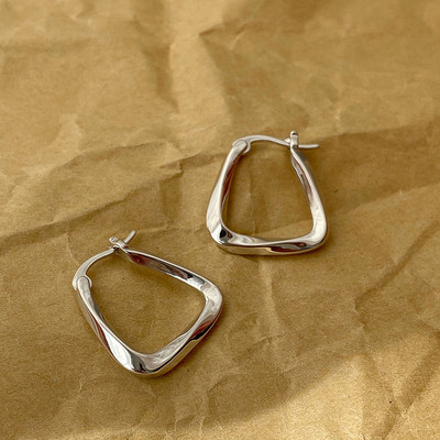 Korean Metal Round Hoop Earrings For Women Fashion Classics