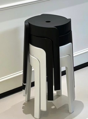 Nordic round stool plastic adult stackable high table chair1