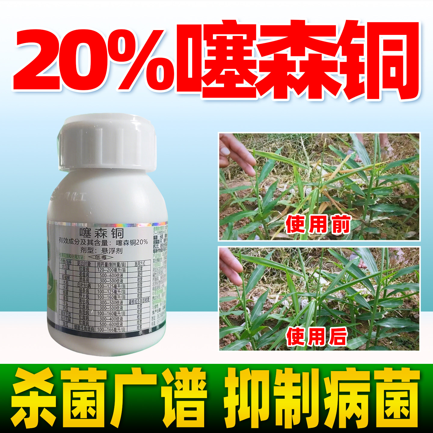 施贝菌20%噻森铜同杀菌剂软腐病姜瘟病溃疡病青枯病杀菌农药正品