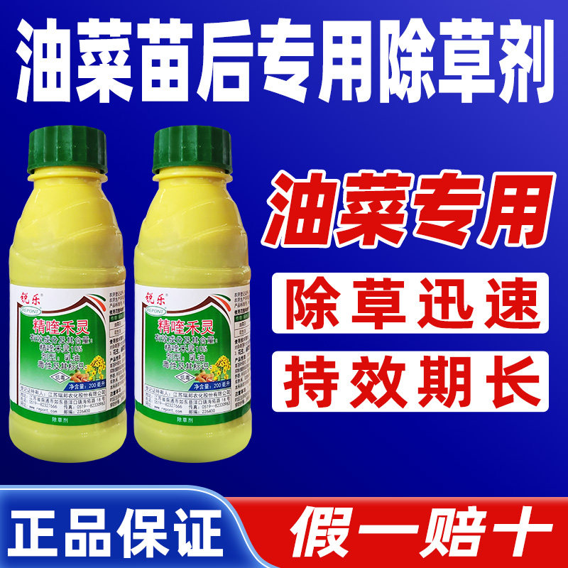 油菜苗后专用除草剂锐乐10%精喹禾灵苗后除草剂正品农药精喹禾灵