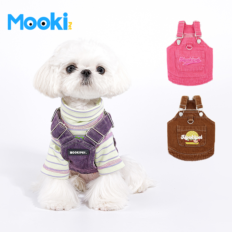 mookipet猫狗通用三色牛仔背带