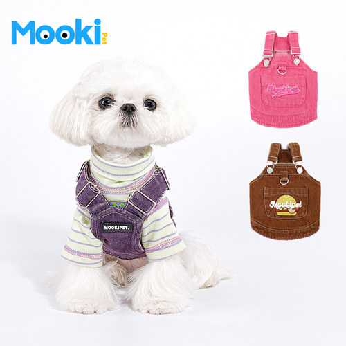 mookipet猫狗通用三色牛仔背带