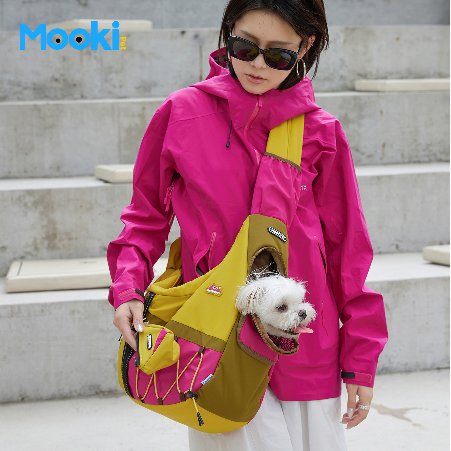 mookipet宠物狗狗秋季透气外出包便携猫包狗包小型犬斜挎宠物包