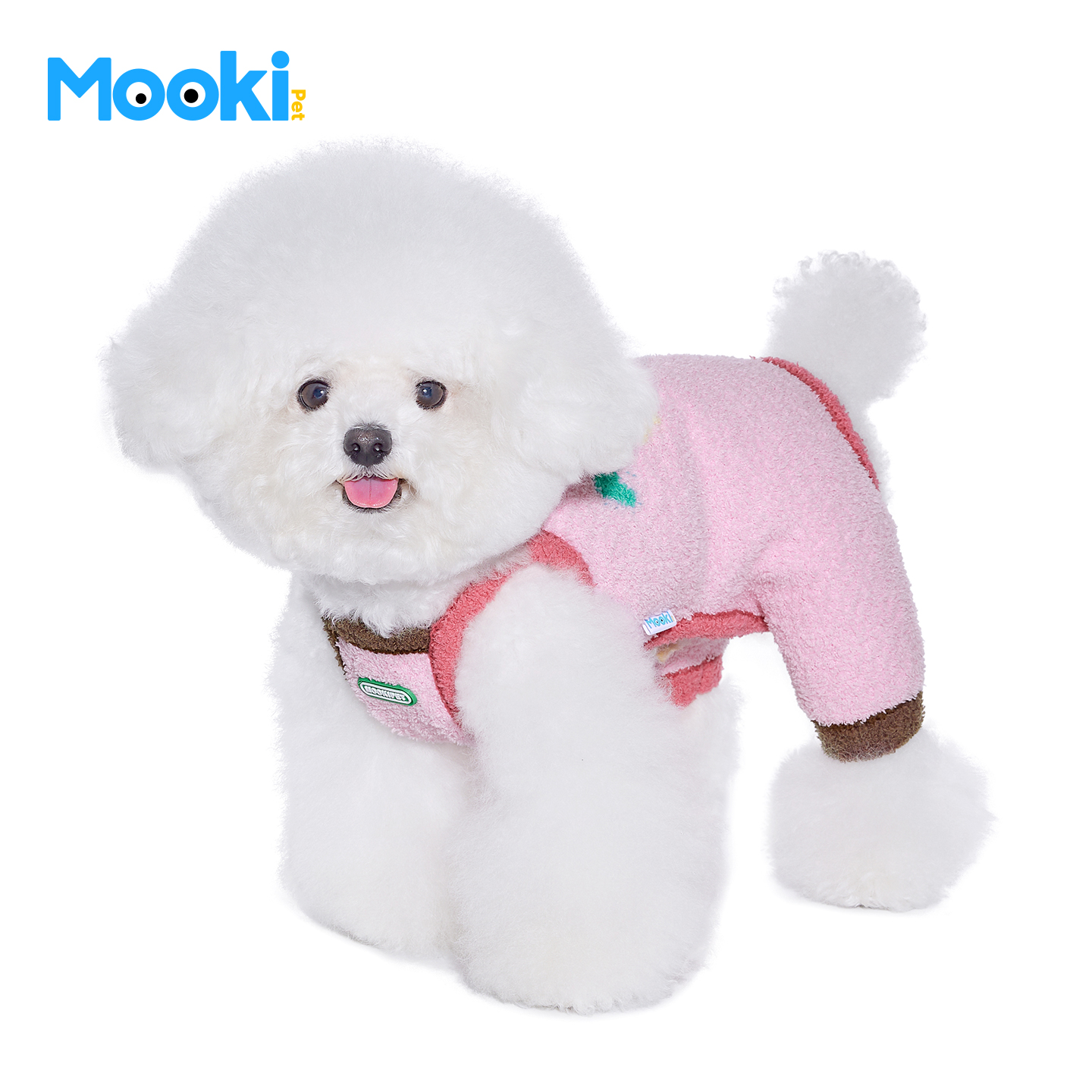 mookipet半边绒吊带两脚保暖毛衣