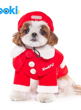 mookipet狗狗猫咪衣服2025红色比熊约克夏泰迪小狗冬季保暖外套