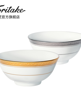 Noritake则武 CRESTWOOD欧式家用米饭碗大号泡面碗汤碗餐具套装