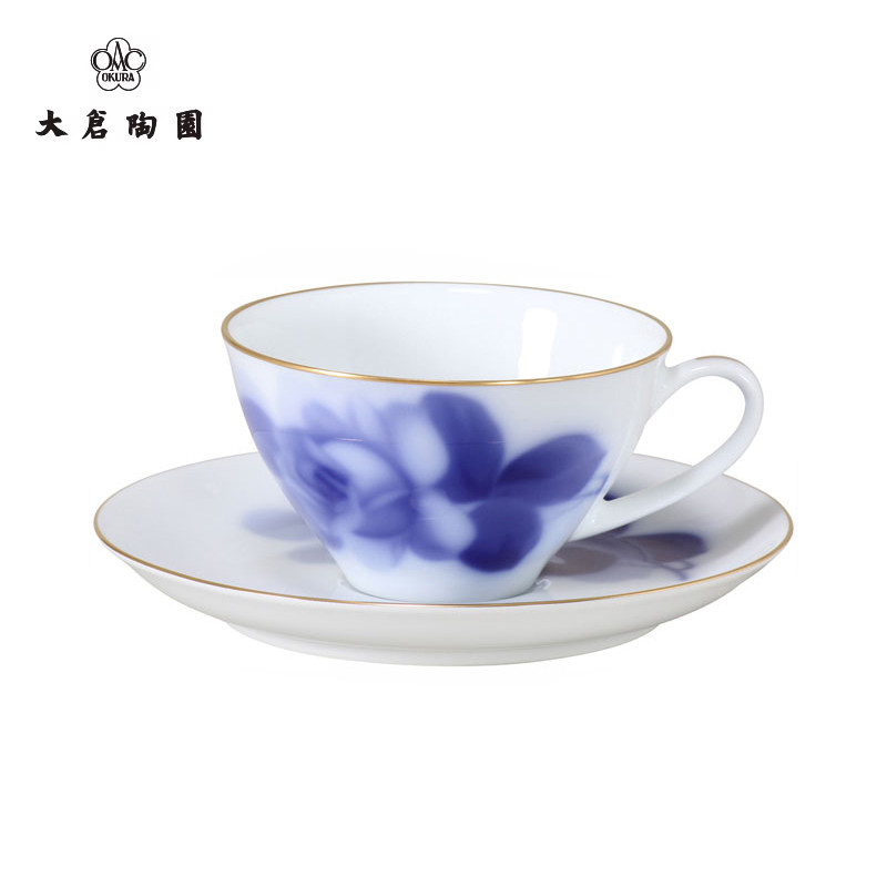 【大仓陶园】日本OKURA蓝色玫瑰复古典雅咖啡杯碟茶壶杯礼品套装