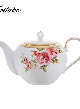 Noritake则武 HERT FORD英伦玫瑰骨瓷茶壶欧式奢华茶壶泡茶家用