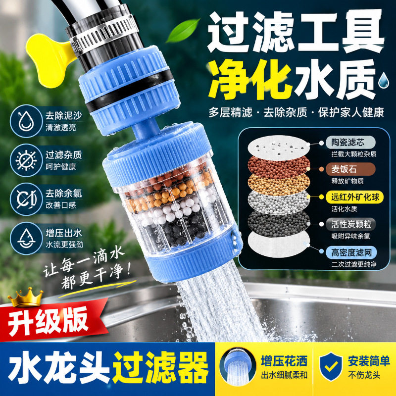 水龙头旋转360 过滤器通用防溅嘴厨房净水厨房家用自来水通用净化