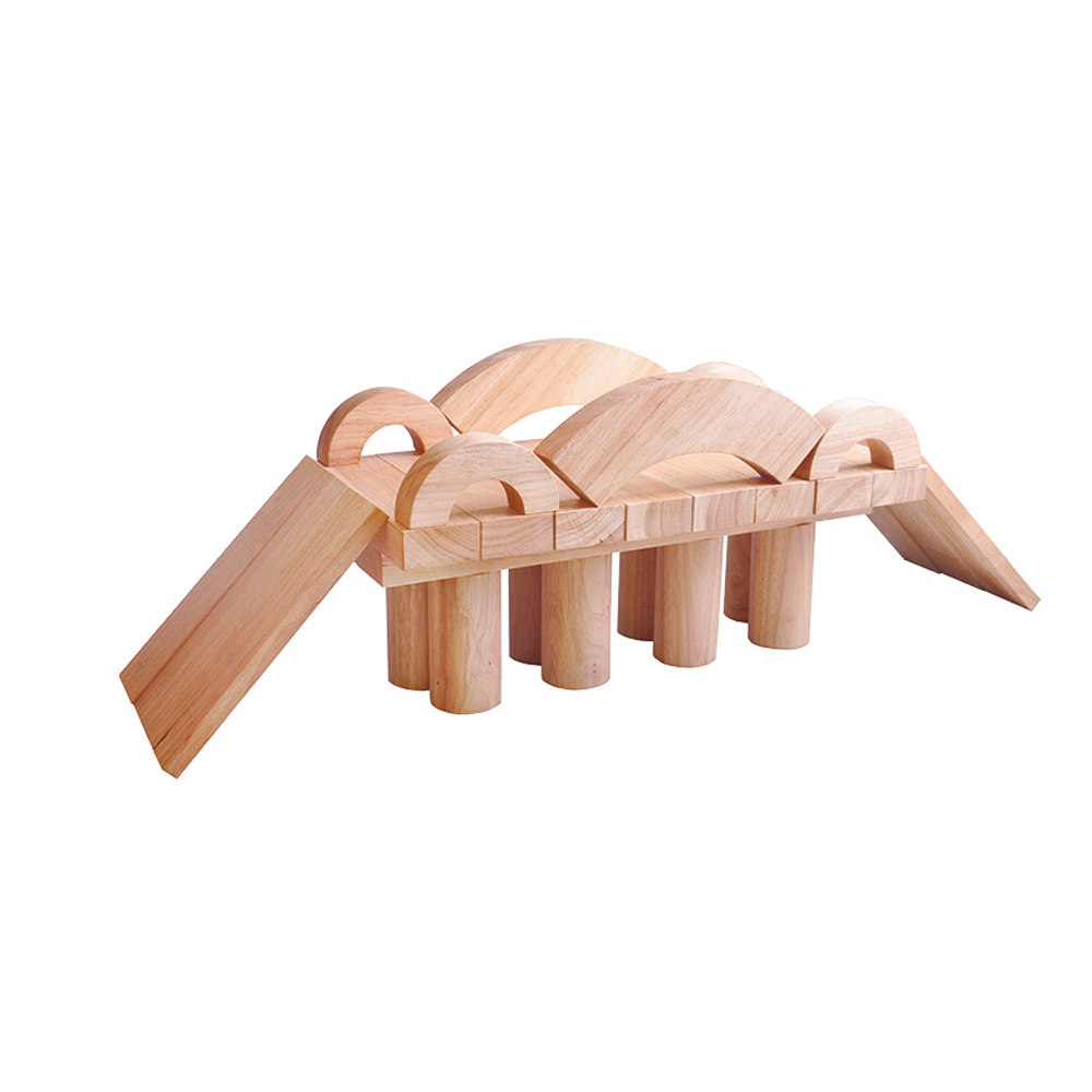 幼儿园早教建构搭建拼搭玩具橡胶木实心积木200块.