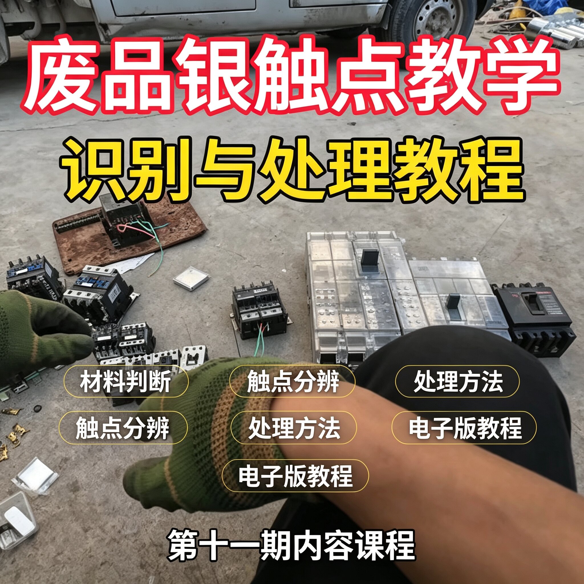 废旧电器银触点辨别回收教程材料分辨提炼处理技巧电子版教学课程