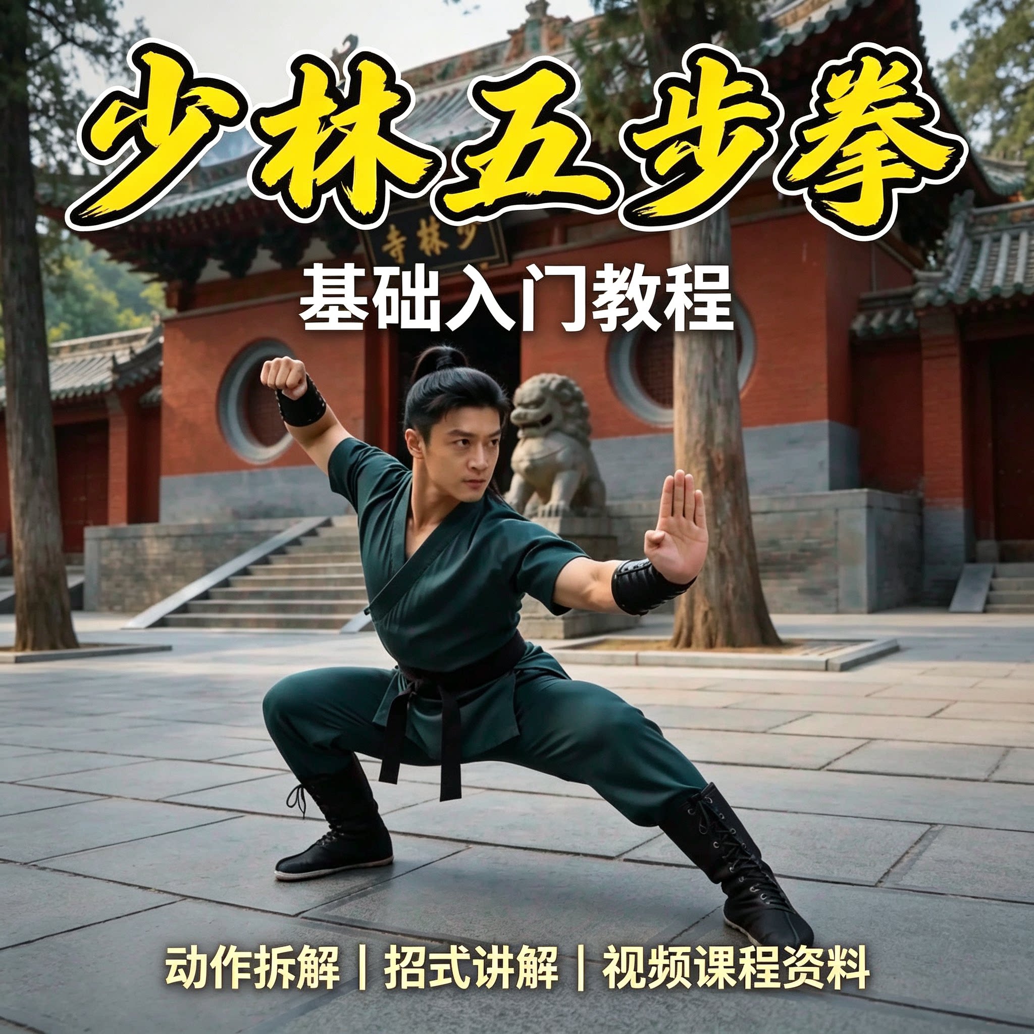少林五步拳零基础入门教程招式动作拆解居家武术防身电子版资料