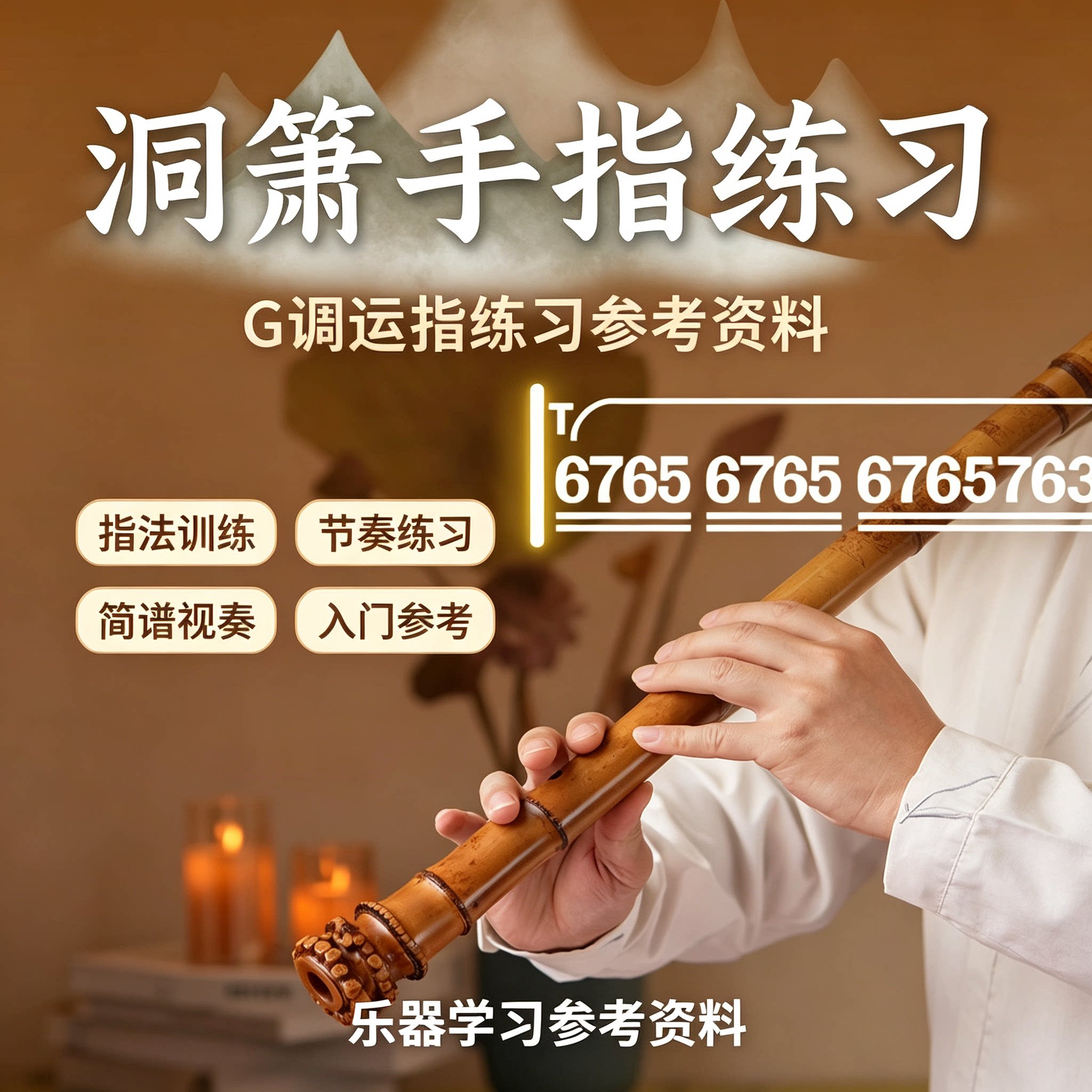 G调洞箫入门指法练习教程运指节奏简谱视奏民乐自学电子版资料