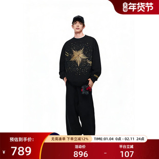 VETEMENTS新款卫衣闪粉点缀设计380g百搭毛圈套头卫衣36120001