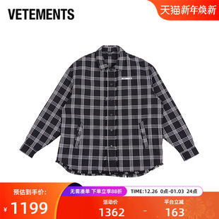 男女宽松休闲夹克外套63115002 情侣潮流格子衫 VETEMENTS春季 新款