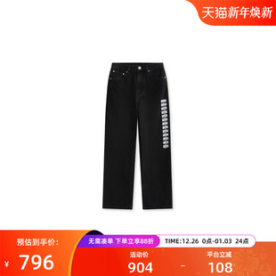 子34566050 潮流黑色宽松直筒牛仔长裤 VETEMENTS秋冬新款 男女同款