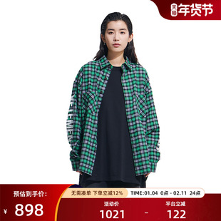 VETEMENTS2025年新款榻榻米绣花logo男女同款格子衬衫35530001