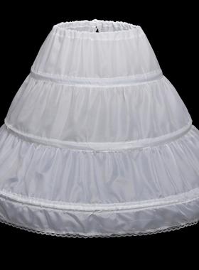 儿童蓬蓬裙衬裙女童礼服公主裙子婚纱裙撑白色三钢圈软骨配饰