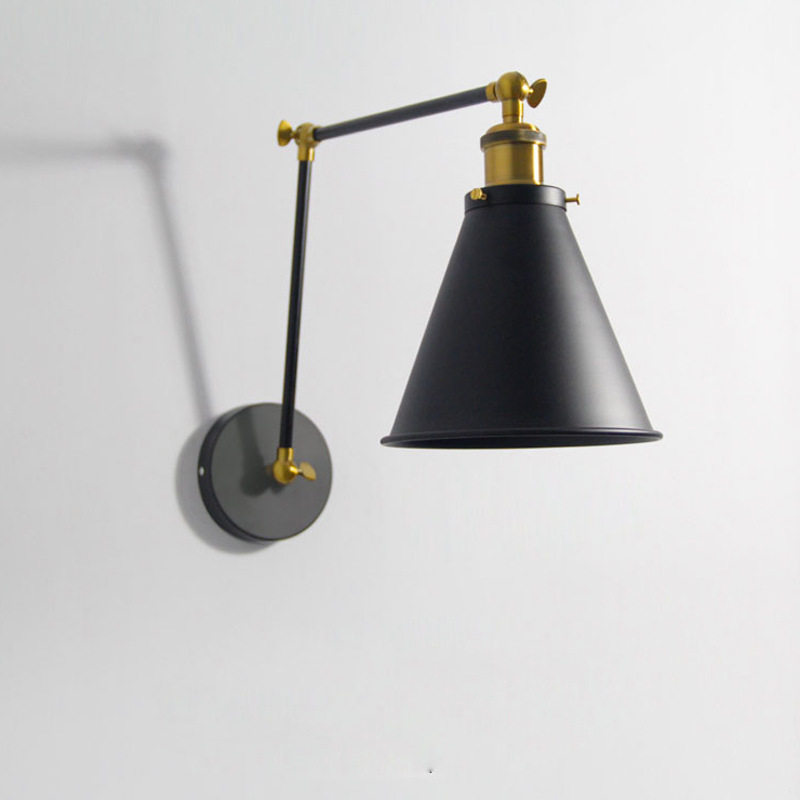 亚马逊新品壁灯复古黑伞壁灯阳台餐厅吧台咖啡厅工业风壁灯直销