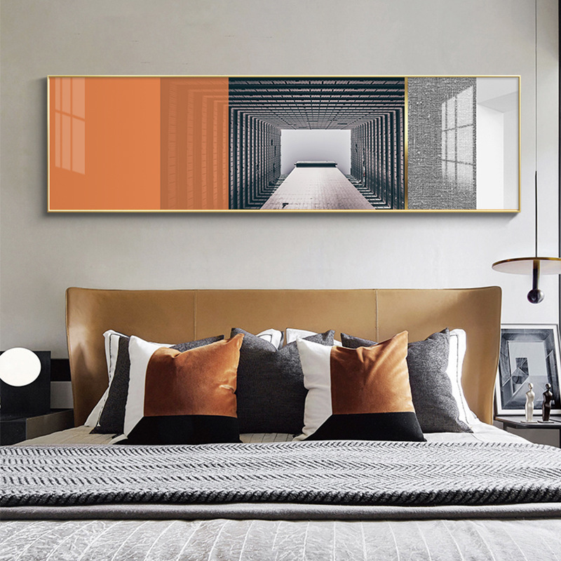 现代简约卧室床头画北欧抽象客厅装饰画沙发背景墙抽象建筑墙壁画图片