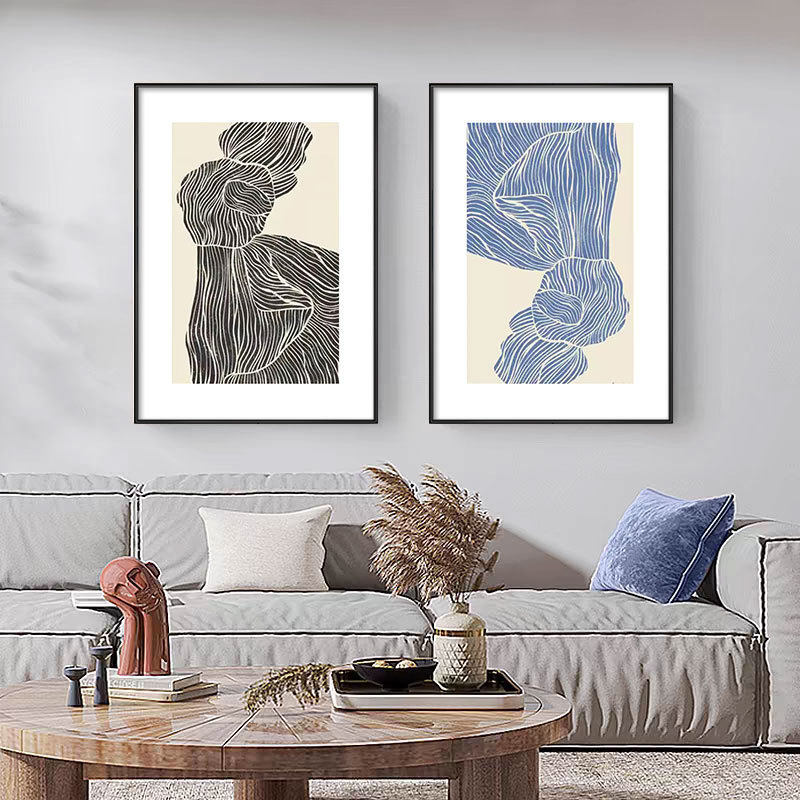 北欧创意餐厅装饰画抽象线条客厅背景墙挂画摆件个性艺术卧室壁画