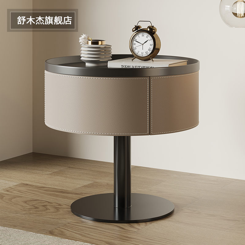 轻奢高级感现代简约创意小茶几2024新款悬浮全实木床头柜沙发边几
