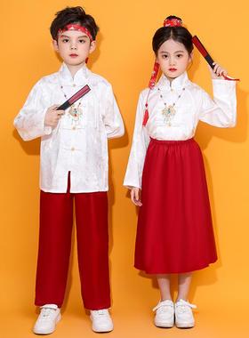 国风汉服元旦小学生班服幼儿园园服朗诵合唱儿童演出服唐装表演服