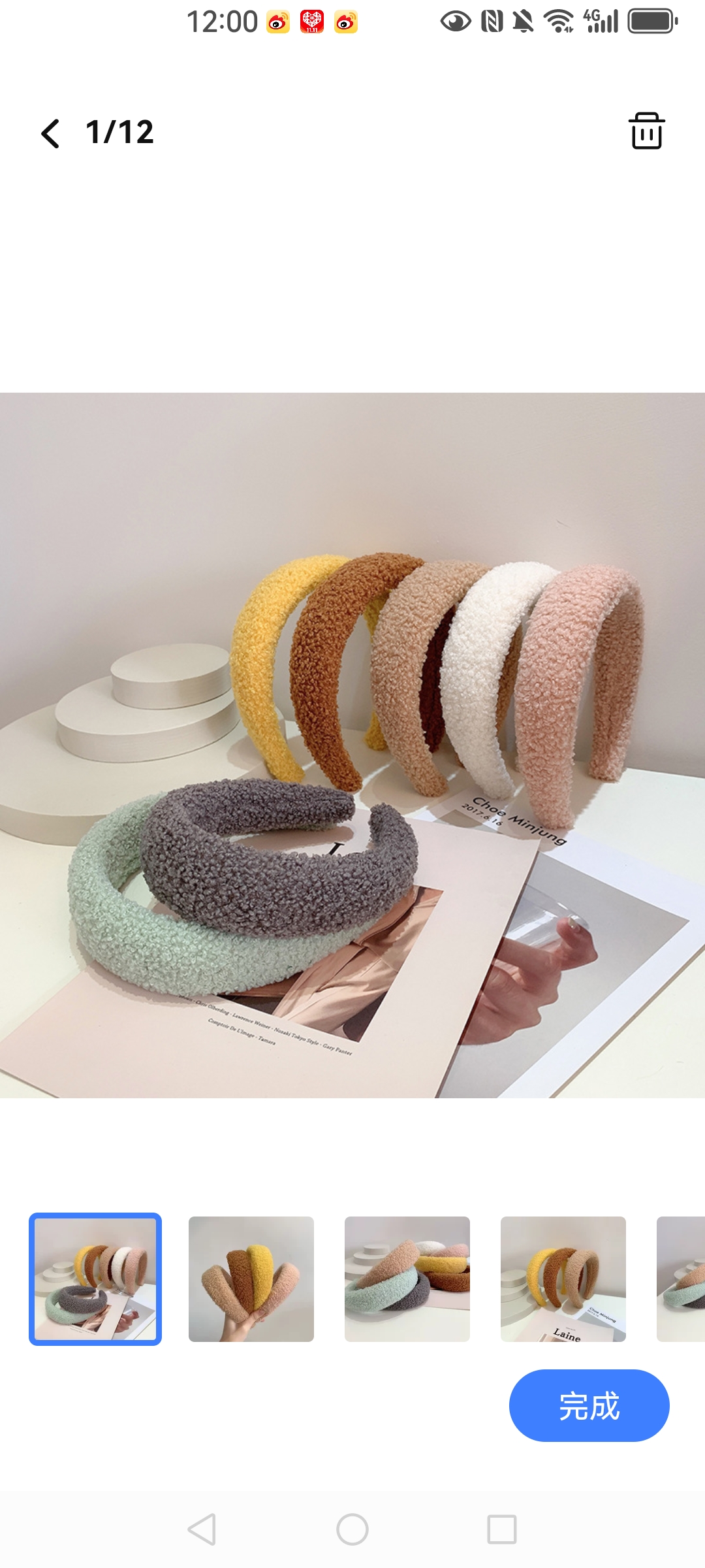 加厚羊羔毛高颅顶宽边发箍女2025新款高级感洋气毛绒纯色洗脸发卡