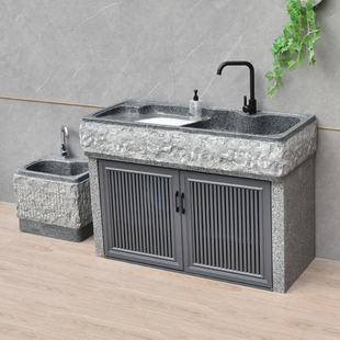 天然大理石材水池户外石头洗衣池阳台洗手盆室外一体整石庭院水槽