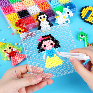 拼豆豆材料包手工diy儿童玩具全套融合豆女孩自制小礼物coco拼豆