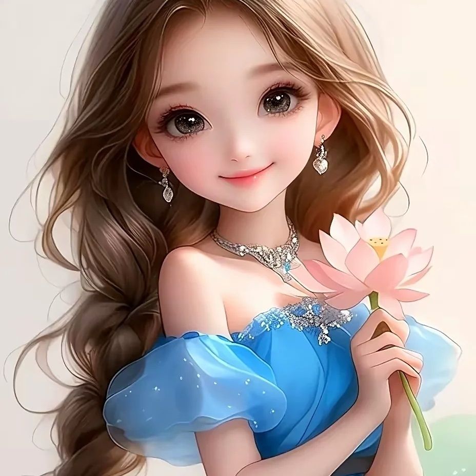 卡通蓝色妖姬女孩床头装饰贴卧室可爱少女贴纸图案背景墙壁画自粘图片