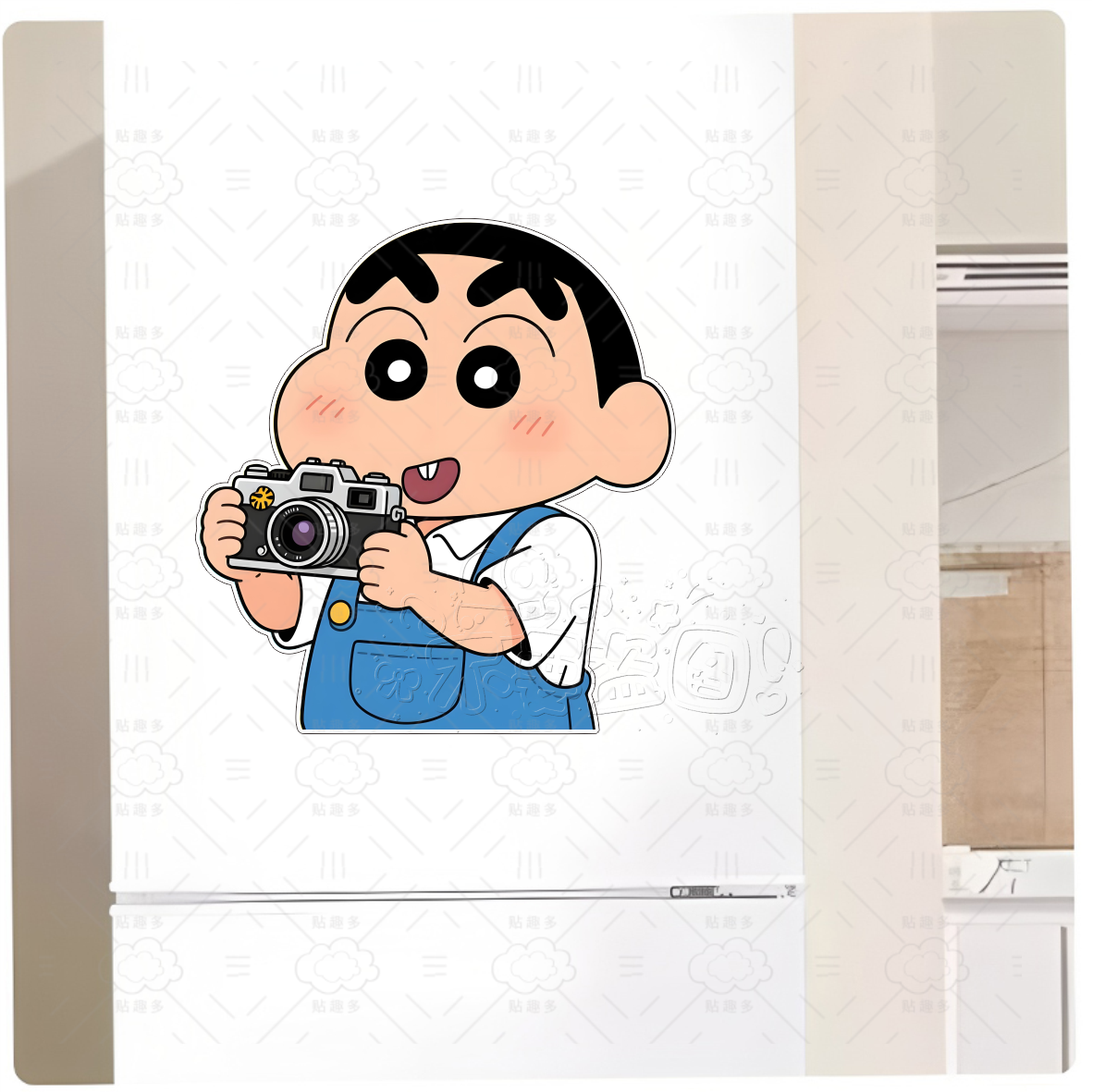 蜡笔小新卡通墙贴冰箱贴可爱拍照动漫卡通风卧室门墙面遮丑贴纸