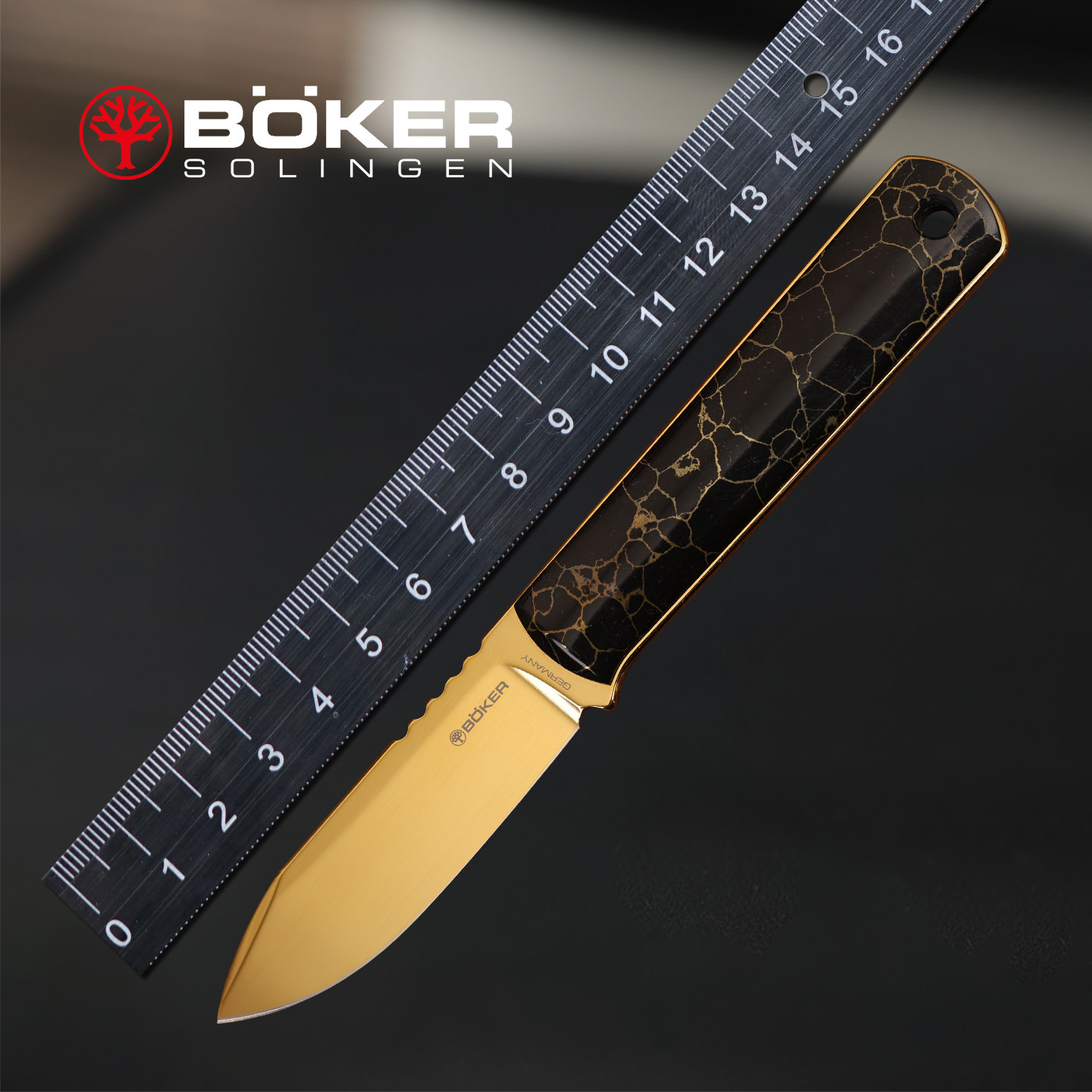 德国进口boker博克户外一体小直刀限量收藏高端MagnaCut钢工具刀