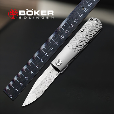 德国进口boker博克陨铁大马士革钢户外折叠刀高端收藏限量口袋刀