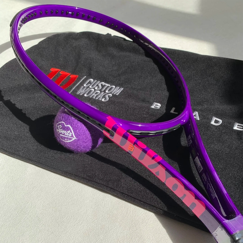代购WILSON Blade 100 V9威尔胜黑紫亮面定制女士比赛训练网球拍