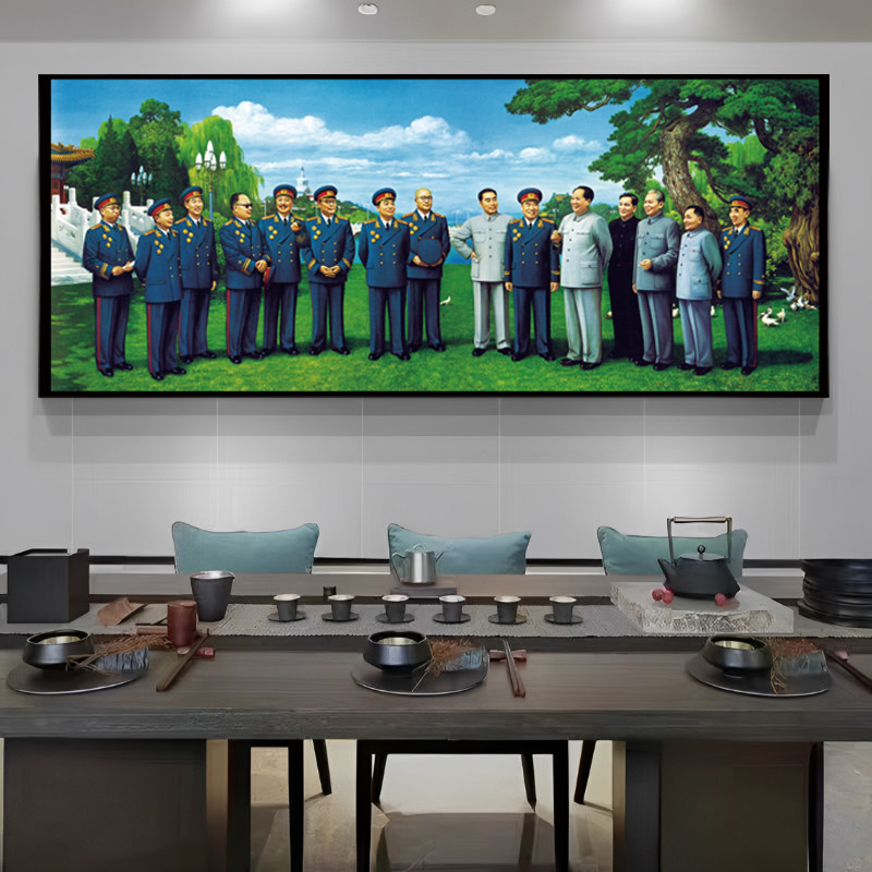 八一颂带框装饰画客厅办公单位画