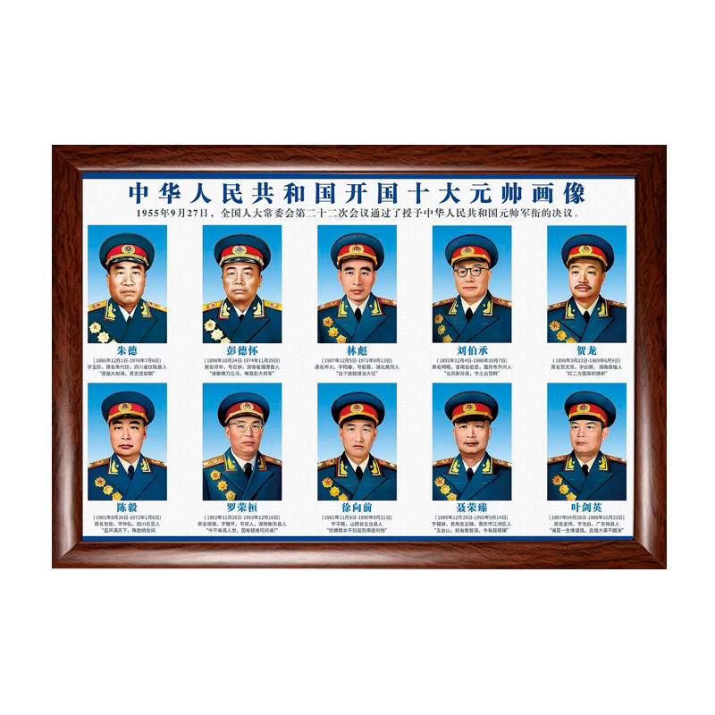 十大元帅实木书房办公会议室壁画