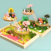 双层空中花园diy微景观手工材料包儿童创意奶油胶微场景桌面摆件