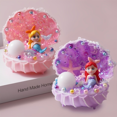 儿童diy夜明珠贝壳美人鱼小夜灯