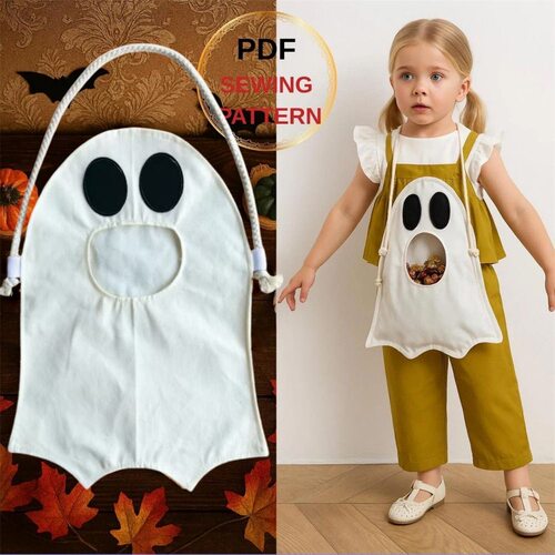 万圣节幽灵鬼袋Halloween Ghost Bag Pattern儿童讨糖果收纳袋