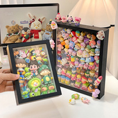 相框萌粒展示盒挂墙透明桌面吧唧公仔摆件食玩迷你盲盒手办收纳架