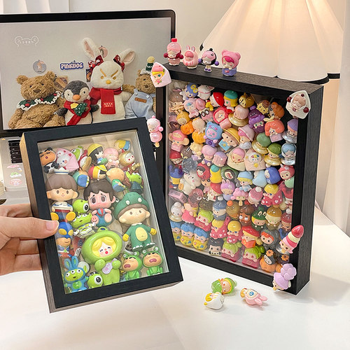 桌面吧唧收纳架相框萌粒展示盒