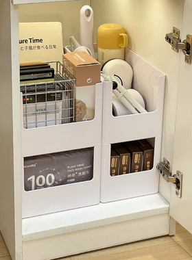 大宿小舍主机柜收纳好物零食收纳盒深柜书架整理神器伸缩置物架