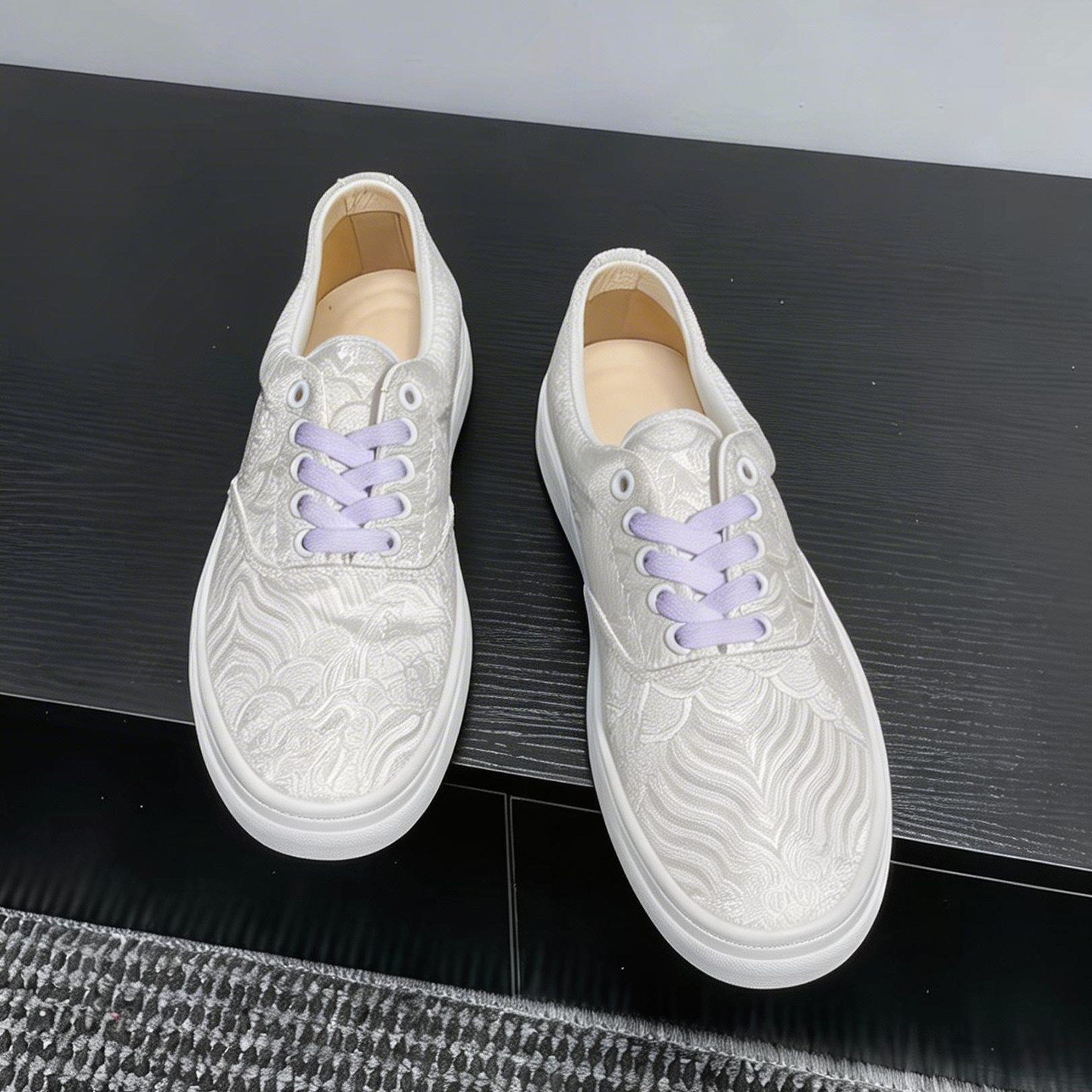 夏季男鞋大码46码鞋子男款厚底潮流百搭休闲板鞋男白色透气帆布鞋