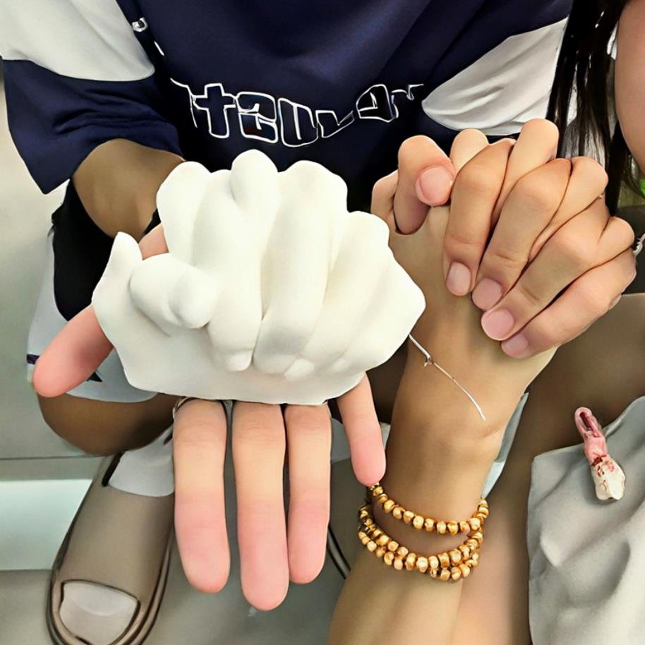 情侣手膜石膏diy手工手印手模印泥diy印模粉齿材料手脚印模具材料