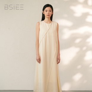 舒适休闲裙装 BSiEE本涩设计感无袖 连衣裙2024年夏季 新品 女
