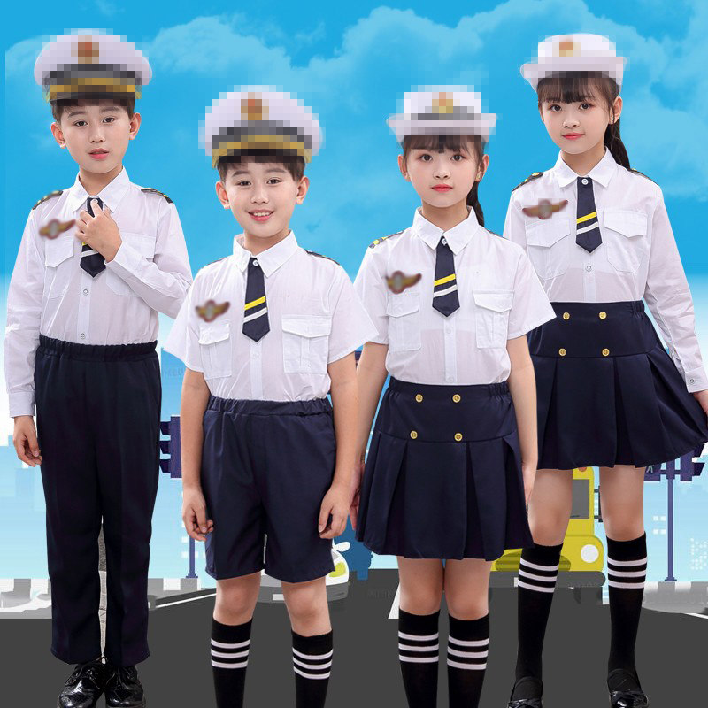 儿童小海军水手制服警察服飞行员套装毕业照中小学生大合唱演出服