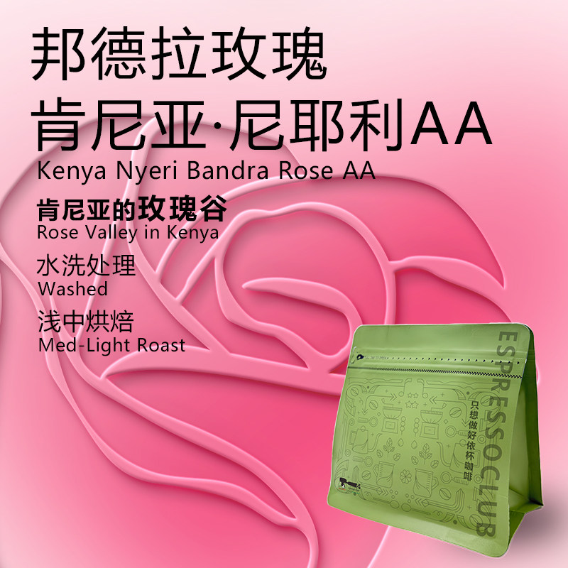 EspressoClub 肯尼亚邦德拉玫瑰涅里水洗AA精品手冲咖啡单品豆