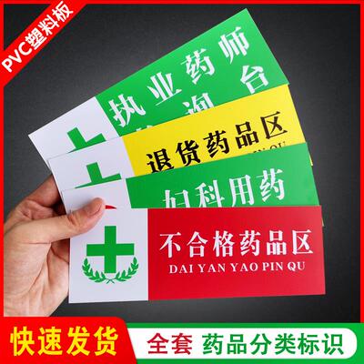 保健食品非处方退货待验药品区药店分类全套标识牌门诊医院诊所大药房儿科妇科感冒胃肠道外用药GPS认证标牌